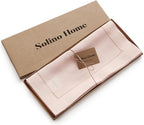 Solino Home Linen Pink Table Runner 60 Inches - Classic Hemstitch, 100% Pure Linen Coffee Table Runner 14 x 60 Inch Ideal for Dresser Tables - Summer, Halloween