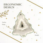 Spode Christmas Tree Chip and Dip Tree-Shaped Dish - 13-Inch Porcelain Holiday Serveware for Appetizers, Chips - Festive Ceramic Tableware - Dishwasher, Microwave, Freezer Safe