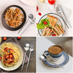 MIKIWAY 20-Piece Silverware Set for 4, Stainless Steel Flatware, Matte Cutlery Tableware, Kitchen Utensils Include Spoons and Forks, Satin Polished, Dishwasher Safe