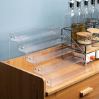 Acrylic Spice Rack, Tiered Spice Rack Shelf Seasoning Organizer for Countertop, Cabinet, Pantry, Kitchen Storage - 5 Tier, 2PCS