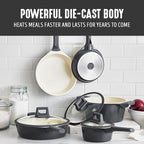 GreenLife 8 Piece Ceramic Nonstick Cookware Set, Induction Suitable Non Toxic PFAS-Free Pots & Pans, Dishwasher Safe, Cooking Set, Stock Pot, Saucepans & Frying Pans, Kitchen Cooking, Graphite