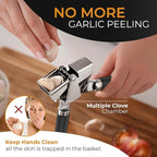 ORBLUE Garlic Press Stainless Steel - Premium Professional Grade Garlic Mincer, Crusher & Peeler Set - Easy Clean, Dishwasher Safe & Rust-proof, Black