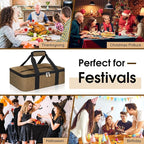 Insulated Casserole Carrier, Portable Casserole Carrier for Hot or Cold Food Lunch Tote Warmer or Cooler Bag, Lasagna Lunch Bag for Potluck Parties- Fits 9" x 13" Baking Dish-Coffee