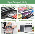 Black Clear Vacuum Seal Rolls Bags - 11" x 16.4 ' 3 Pack, 3.6mil+10mil Thickened Commercial Grade Roll For Food Storage, BPA Free & Prevent Freezer Burns