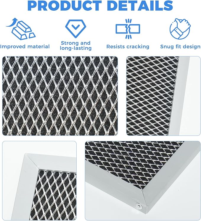 2-Pack ME19R7041FS Microwave Oven Charcoal Filter Replacement Compatible with Samsung ME19R7041FS/AA, ME19R7041FT/AA, ME19R7041FB/AA, Durable Microwave Filter Replacement