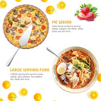 Patelai Serving Utensils Set Include Stainless Steel Large Spoons Slotted Spoons Forks Tongs Soup Ladle and Pie Server for Parties Buffet Catering, Dishwasher Safe(Silver,7 Pieces)