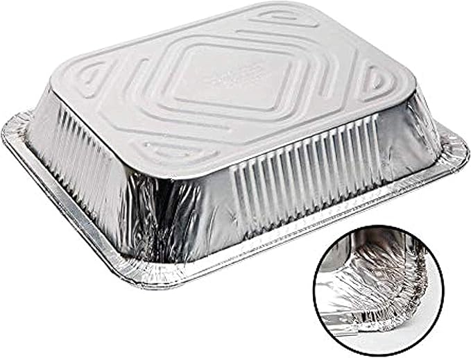 FUNSTITUTION Aluminum Foil Pans 9x13 (30 Pack) - Disposable Aluminum Baking Pans With High Heat Conductivity For Grilling, Cooking, Storing, Prepping