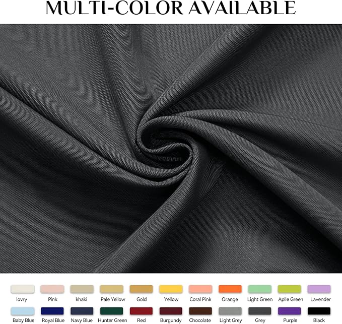 Softalker Rectangle Tablecloth, Waterproof & Stain Resistant Table Cloths Wrinkle Free Fabric Washable 210GSM Polyester Table Cover for Dining/Party/Outdoor - 90 x 132 inch,Grey