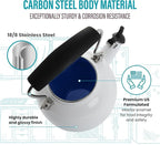 Chantal Tea Kettle, 1.7 QT, Vintage Series, Premium Enamel on Carbon Steel, Whistling, Even Heating & Quick Boil (White)