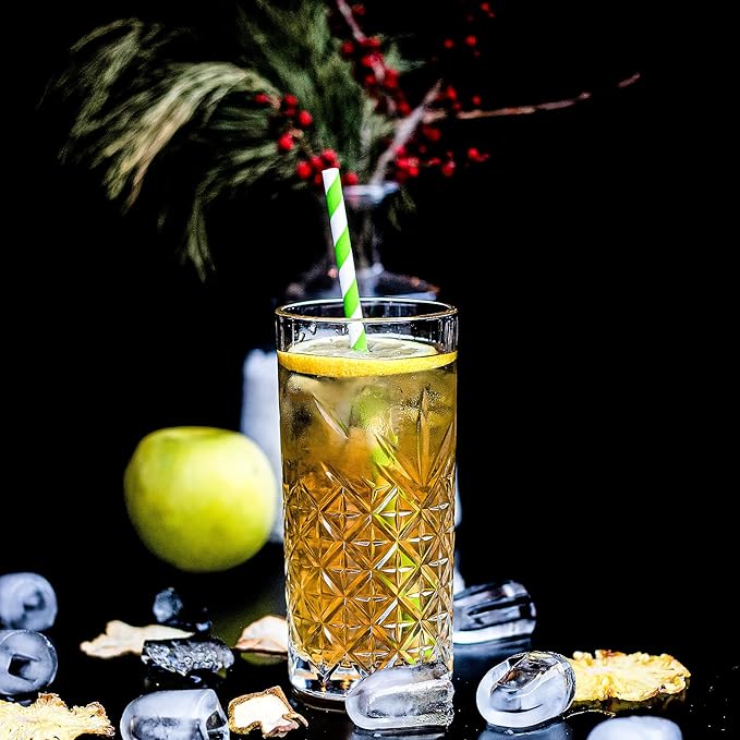 Highball Glasses Set of 6-11 oz Drinking Glasses - Tall Water Glass Sets - Glassware for Bar Mixed Drink Cocktail, Juice, Mojito, Iced Tea