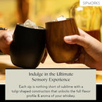 Sipworks Insulated Whiskey Tumbler - 8 oz Stainless Steel Bourbon Lowball Tumbler with Double Walled Vacuum Insulation - Spill Resistant Cocktail Nosing Glass Mug | Travel & Parties - Mahogany