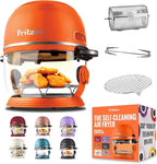Non Toxic Air Fryer™ - Glass AirFryer 5 Quart w/ 360 Visibility, Self-Cleaning, 400F Vortex Air Fryer for Even Cooking, BPA-Free Teflon Free, 6-in-1 Functions, Rotisserie, Roast, Bake, Orange