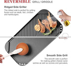 Caannasweis Granite Pots and Pans, Nonstick Cookware Set (Classic Black, 20 Piece Grill Griddle Set)