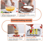 Kitchen Cooking Utensils Set with Holder, Homikit 15-Piece Silicone Spatula Set for Nonstick Cookware, 446°F Heat Resistant Spoon Turner Tong Whisk Brush for Cooking and Baking-Red