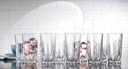 Glaver's Highball Glass Cups. Set of 10 Elegant Diamond Cut Drinking Glasses. Classic 15 oz Bar Glasses. Tall Kitchen Glass for Water, Old Fashioned, Juice, Beer, Cocktails.