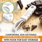 Spring Chef Premium Swivel Vegetable Peeler, Comfrotable Handle and Ultra Sharp Stainless Steel Blades - Perfect Kitchen Peeler For Veggie, Fruit, Potato, Carrot, Apple - White