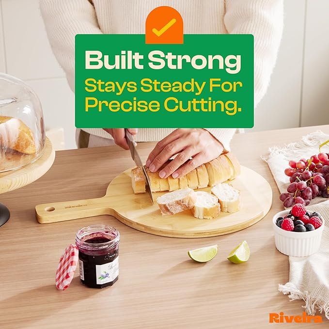 Riveira Two Tone Bamboo Wood Cutting Board – Gourmet Bamboo Grandeur: 17 x 12 Wooden Cutting Board – Wooden Cutting Boards For Kitchen Decorative – Innovative Juice Grooves Wooden Chopping Board