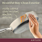 Anolon Achieve Hard Anodized Nonstick Sauté Pan with Lid, 3 Quart - Silver