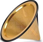 Compatible with Hario V60, Chemex Pour Over Coffee Filter - Wide Metal Base Reusable Stainless Steel Coffee Dripper - Paperless Coffee Filter for Sustainable Brewing