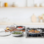 Cuisinart FusionElite+ Nonstick Tri-Ply Stainless Steel Cookware Set, 6-Piece Skillet Cooking Set with PURELYSEAR Ceramic Nonstick Technology, Scratch Proof, Cool Grip Handles, Dishwasher Safe