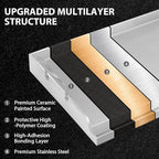 Utheer 23" x 16" Ceramic Nonstick Stainless Steel Griddle for Gas, Charcoal, Grill, Large Stove Top Griddle, Non-Toxic, PFAS/PFOA/PTFE Free, Oven Up to 500°F, for BBQ, Camping & Kitchen, Sliver