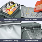 BALEINE Insulated Lunch Bag for Men Women, 15 Can Leakproof Cooler Bag with Adjustable Shoulder Strap for Work Picnic, Lunch Box for Women Men (Medium, Grey)