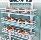 Over The Door Pantry Organizer，9-Tier Over The Door Organizer with Adjustable Basket，Metal Hanging Pantry Organizers and Storage for Kitchen, Back of Door Seasoning Rack