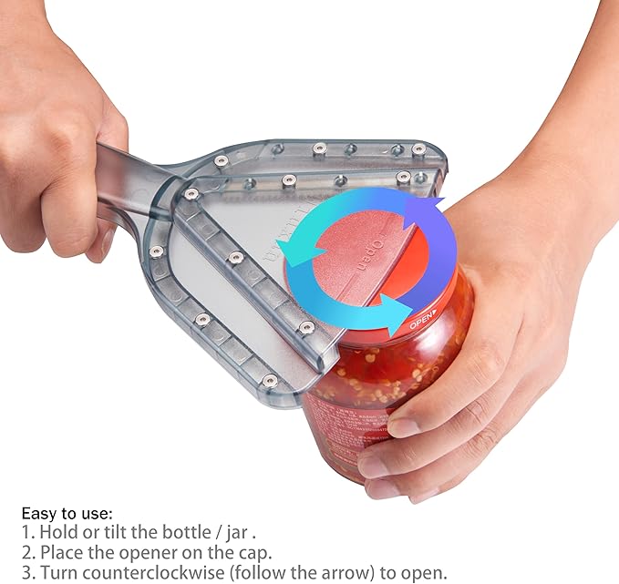 Jar Opener for Weak Hand & Seniors with Arthritis,Easy Twist Off Bottle Caps,Patent | Unique Kitchen Gadgets, Christmas Gifts for Elderly/Women/Men (Purple)