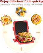 RED Microwave Toastie Sandwich Maker with Butter Knife, Microwave Toaster, Sandwich Maker, Panini Maker, Dishwasher Safe,NO Electricity,Wireless,Time Saving,Fast,Toastie Safe in Microwave Oven