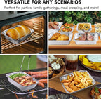 Aluminum Pans with Lids - 50 Pack 2.25LB Capacity Disposable Pans, 8.5”x6” Heavy Duty Tin Foil Pans with Lids for Cake Baking, Cooking, Heating, Storing, Prepping Food