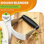 Spring Chef Dough Blender For Baking, Heavy Duty Dough Cutter Tool, Stainless Steel Pastry Cutter Tool with Sharp & Sturdy Blades, Pastry Blender for Easy Mixing, Dishwasher Safe - XL Size - Black