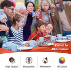 Exquisite 12-Pack Premium Plastic Tablecloth 54in. x 108in. Rectangle Table Cover - Orange