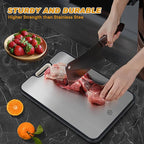 Titanium Cutting Boards for Kitchen, Pure Titanium Metal & Wheat Straw 2 Sided Healthiest Chopping Board, Dishwasher Safe Easy to Clean Large Size 18”×12”