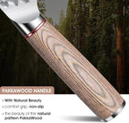 Huusk Japan Knife 7-Inch Santoku Chef Knife Professional Hand Forged High Carbon Steel Kitchen Knives, Japanese Santoku Knives for Meat Vegetables - Wood Handle, Father's Day Christmas Gift Men Women