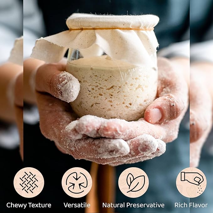 Living Dough -100 Year Old Alaska Sourdough Starter Culture - Active & Live Organic Sourdough Starter for Baking - For Artisanal Bread, Pizza Dough, Waffles & More