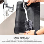 LEXMORE PlaceMats Set of 12 Vinyl/Plastic Woven Place Mats for Kitchen Table Indoor/Outdoor Washable PlaceMat Wipeable Dining Table Mats(Black Cube)