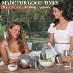 Gusto Nostro Cocktail Set Bartender Kit with Stainless Steel Ice Bucket - Complete Mixology Bar Tool Set with Wooden Organizer, Cocktail Shaker, Jigger, Muddler, Spoon, Tongs, Pourers, Recipe Cards