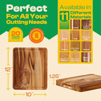 Riveira Teak Wood Cutting Board – Gourmet Teak Grandeur: 12 x 10 Wooden Cutting Board – Natural Wooden Cutting Boards For Kitchen Decorative – Innovative Juice Grooves Teak Wooden Chopping Board