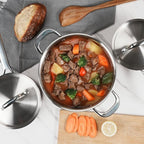 Saucepan Set with Lids,3-Ply Stainless Steel Cookware 1.5QT,3QT and 5QT,Professional Grade Cookware,Induction Compatible