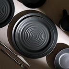 Stone Lain Orbit 4-Piece Salad Plate Set Stoneware, Charcoal