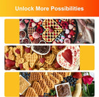 Heart Waffle Maker, 750W Nonstick Double-side Heating Mini Heart Waffle Maker, Easy to Clean, Home Baking Machine