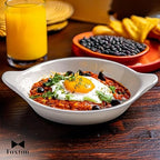 Tuxton China BEN-1102 Shirred Egg, 11 oz., 8-1/8" x 6-5/8" x 1-1/4" H, Round, Microwave and Dishwasher Safe, Oven Proof, Fully Vitrified, Ceramic, DuraTux, Pack of 12