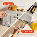 bella 4 Slice Toaster, 6 Setting Shade Control with Reheat & Cancel Buttons, Removable Crumb Tray, Anti Jam & Auto Shutoff, 900 Watt, Oatmilk