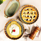 Large Quiche Tart Pans Pan, 27 oz Ceramic Au gratin pans, Fluted Ruffled Edge for Quiche Baking Dish/Pie Pan - Oven, Microwave, Freezer and Dishwasher safe - Great Gift for Bakers 9.6 Inch