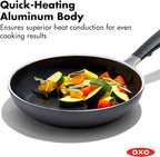 OXO 8” Non-Stick Every Day Frying Pan, BPA-Free Comfort Grip Silicone Handle, Dishwasher & Oven Safe, PFAS-Free Ceramic Skillet, Black