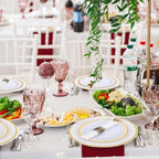 WDF 120 pieces Gold Disposable Plastic Plates - White and Gold Plates Include 10.25" Dinner Plate & 7.5" Salad Plate for Thanksgiving Weddings/Party