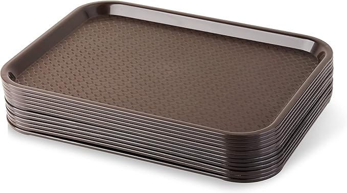 New Star Foodservice Fast Food Tray, Set of 12 (Brown, 10 by 14 Inch)