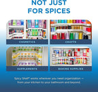 Spicy Shelf with 20 Jars of Spices inclded - Expandable Spice Rack and Stackable Cabinet & Pantry Organizer - Cabinet Spice Racks for inside Cabinets