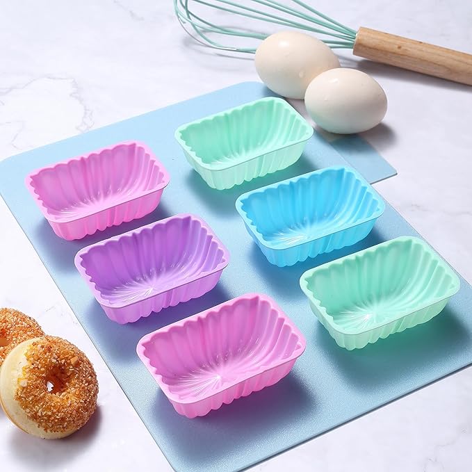 Tongjude 45 Pieces Silicone Loaf Pan for Baking Bread, 6 Cups Silicone Baking Pans Set, Fluted Cupcake, Non-Stick Kitchen Oven Baking Pans, with Measuring Cups and Spoons Set, Grey