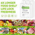 HytusCooking [6 Pack] Vacuum Sealer Bags Rolls, 3 Rolls 11" x 20' & 3 Rolls 8" x 20', Heavy Duty Multi-Layer Commercial Grade Food Storage Bags for Sous Vide, Meal Prep [BPA-Free]
